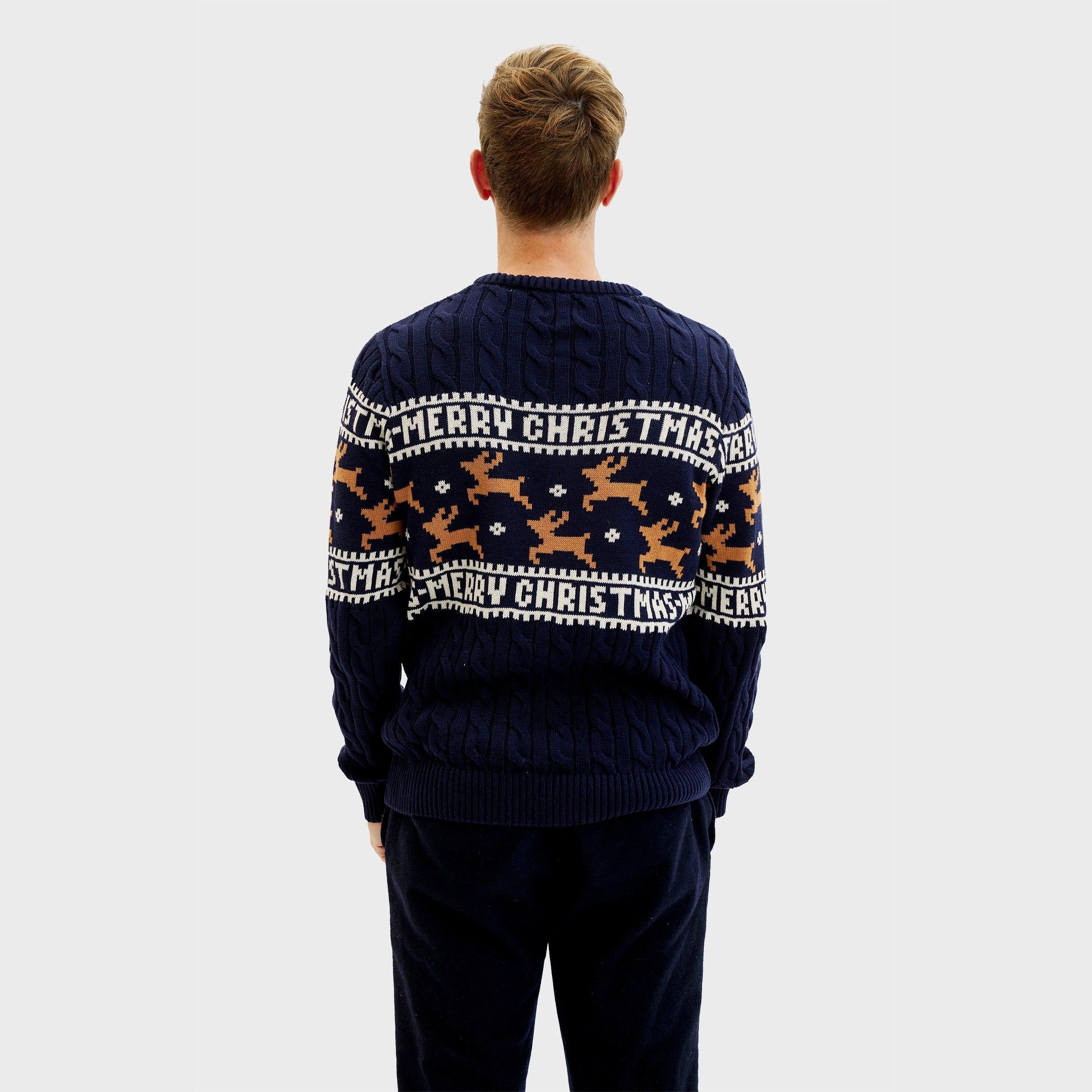 The Elegant Blue Christmas Sweater β Men
